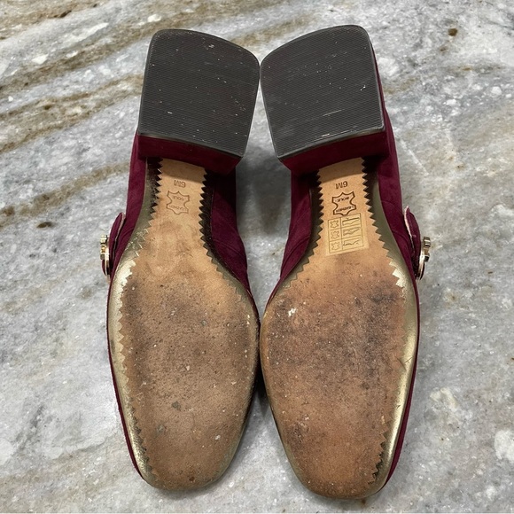 TORY BURCH Tess Loafer Pump Burgundy Suede Women’s 6M - Picture 4 of 13